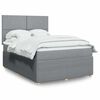 vidaXL Boxspring met matras stof lichtgrijs 140x200 cm