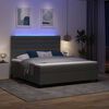 vidaXL Boxspring bed met matras met LED Donkergrijs 180 x 200 cm Stof
