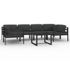 vidaXL 7-delige Loungeset met kussens aluminium antracietkleurig