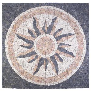 vidaXL Moza&iuml;ektegels Zonnepatroon veelkleurig 120 x 120 cm Marmer