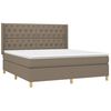 vidaXL Boxspring met matras en LED stof taupe 160x200 cm