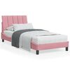 vidaXL Bed met matras "Hanko" fluweel roze 90x200 cm