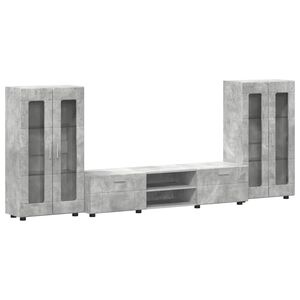 vidaXL Tv-meubelset met lade FLORIN 3 pcs Beton Grijs Bewerkt hout