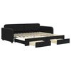 vidaXL Slaapbank met onderschuifbed en lades 90x200 cm fluweel zwart