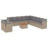 vidaXL 12-delige Loungeset met kussens poly rattan beige