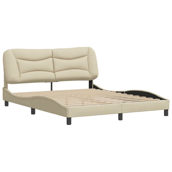 vidaXL Bedframe zonder matras "Hvar" stof cr&egrave;mekleurig 160x200 cm