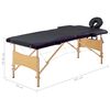 vidaXL Massagetafel inklapbaar 2 zones hout zwart