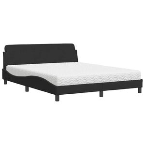 vidaXL Bed met matras "Dover" fluweel zwart 160x200 cm