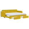 vidaXL Slaapbank met onderschuifbed en lades 80x200 cm fluweel geel