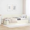 vidaXL Hoekbedframe met hoofdeinde Cr&egrave;me 90 cm x 190 cm Fluweel