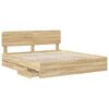 vidaXL Bedframe met lade Sonoma Eiken 180 x 200 cm Geconstrueerd hout