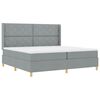 vidaXL Boxspringbed met matras Lichtgrijs 200 x 200 cm Stof