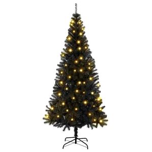 vidaXL Kerstboom met 300 LED met standaard Zwart 180 cm PVC