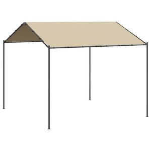 vidaXL Tuinpaviljoen 4x4 m staal en stof beige