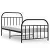 vidaXL Bedframe met hoofd- en voeteneinde metaal zwart 100x200 cm