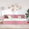vidaXL Hoekbedframe met hoofdeinde Roze 90 x 200 cm Fluweel