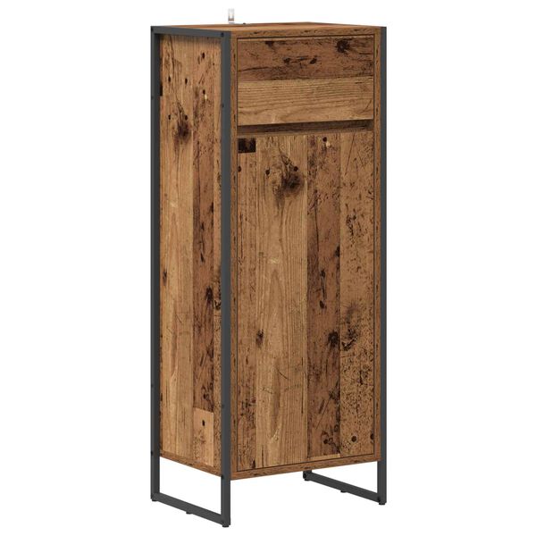 vidaXL Badkamer Kast met lade Oud Hout 40 x 30 x 100 cm Bewerkt hout