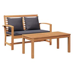 vidaXL Bank Bruin en Donkergrijs 110 x 66 x 76 cm Massief Teakhout