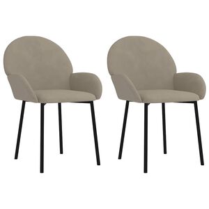 vidaXL Eetkamerstoelen 2 st fluweel lichtgrijs