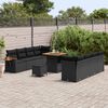 vidaXL Tuinbankenset met kussen 12 pcs Zwart poly rattan