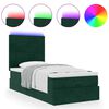 vidaXL Ottoman bed met matrassen en LED's 90x190cm fluweel donkergroen