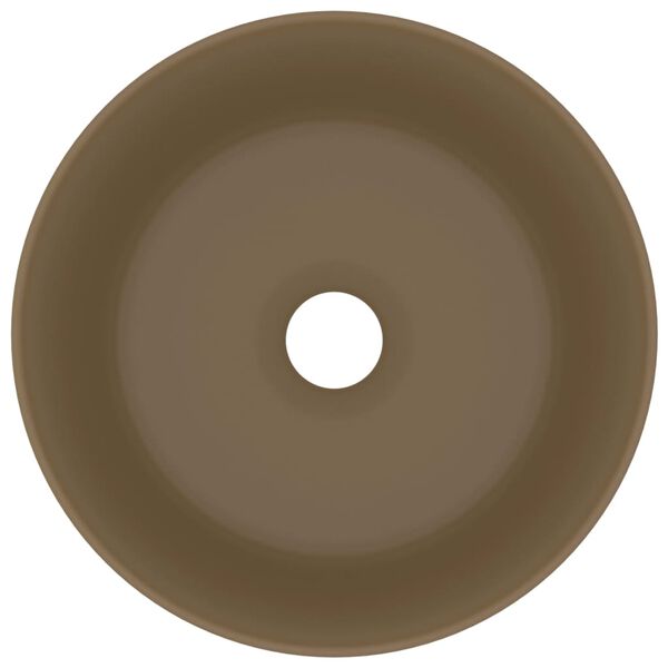 vidaXL Wastafel rond 40x15 cm keramiek matcr&egrave;me