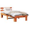 vidaXL Bedframe met hoofdeinde Wasbruin 90 x 190 cm Massief grenenhout