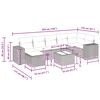 vidaXL 8-delige Loungeset met kussens poly rattan beige