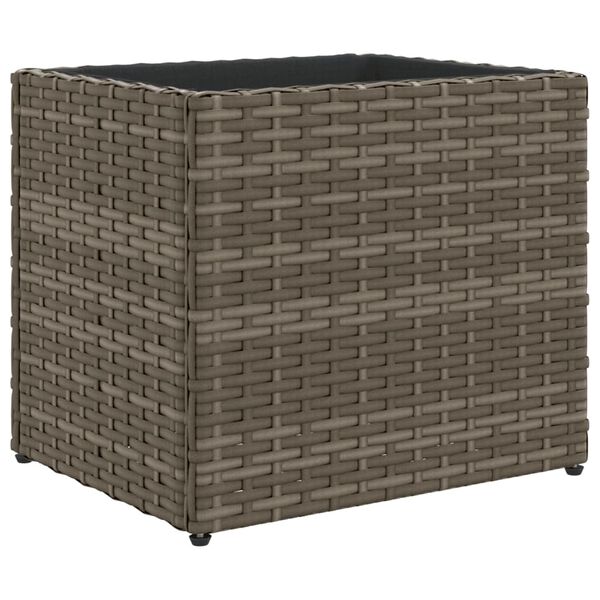 vidaXL Plantenbak 36x30x32 cm poly rattan grijs