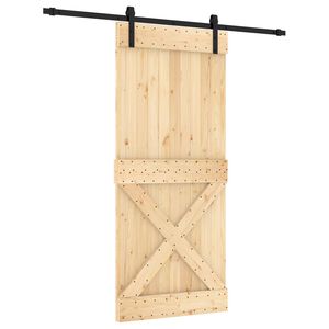vidaXL Schuifdeur 90 x 210 cm Massief Grenenhout (Niet-Behandeld)