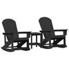 vidaXL Tuin loungeset 3 pcs Zwart HDPE