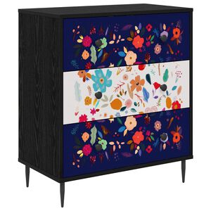 vidaXL Ladekast MAINZ Bloemenprint 66 x 36,5 x 76 cm Bewerkt hout
