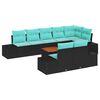 vidaXL Tuinbankenset 9 st Zwart poly rattan
