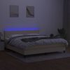 vidaXL Boxspring met matras en LED stof cr&egrave;mekleurig 180x200 cm
