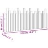 vidaXL Hoofdbord wandmontage 185x3x80 cm massief grenenhout wit