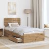 vidaXL Bedframe met hoofdeinde Artisan Eiken 90 x 190 cm Bewerkt hout