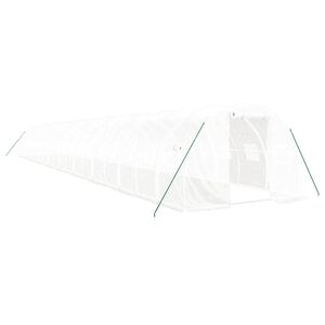 vidaXL Tuinkas met stalen frame 60 m&sup2; 20x3x2 m wit
