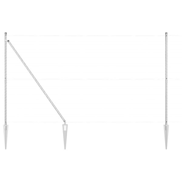 vidaXL Hek Post Anders 26 pcs Grijs 3,2 x 3,2 x 170 cm Staal