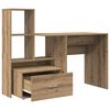 vidaXL Bureau Artisan Eiken 131,5 x 50 x 106,5 cm Bewerkt hout