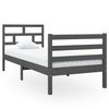 vidaXL Bedframe massief hout grijs 75x190 cm