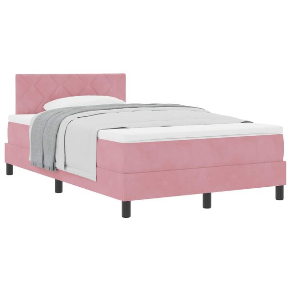 vidaXL Boxspringbed met matras Roze 120 x 190 cm Fluweel