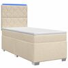 vidaXL Boxspringbed met matras Cr&egrave;mekleurig 80 x 200 cm Stof
