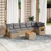 vidaXL 8-delige Loungeset met kussens poly rattan beige