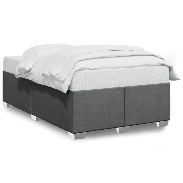 vidaXL Bedframe zonder matras 120x200 cm stof donkergrijs