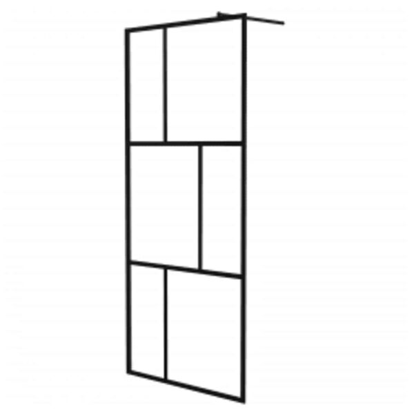 vidaXL Inloopdouchewand 90x195 cm gehard glas zwart