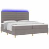 vidaXL LED Box Spring Bed met matras Taupe 200 x 200 cm Stof