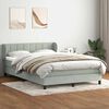 vidaXL Boxspring met matras fluweel lichtgrijs 160x220 cm