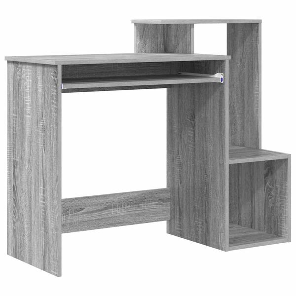vidaXL Bureau met lade Grijs Sonoma 106 x 41 x 88.5 cm Bewerkt hout