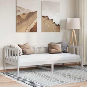 vidaXL Bedbank massief grenenhout wit 90x200 cm