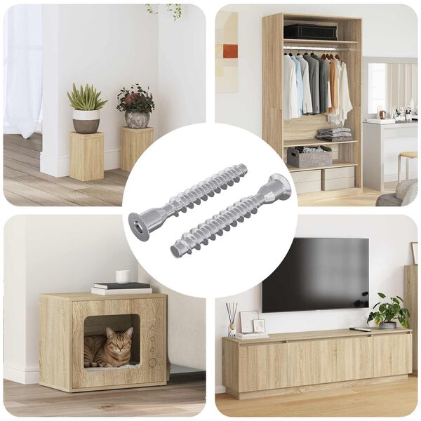 vidaXL Confirmatschroeven 2 pcs Zilver &Oslash;7 x 50 mm Metaal